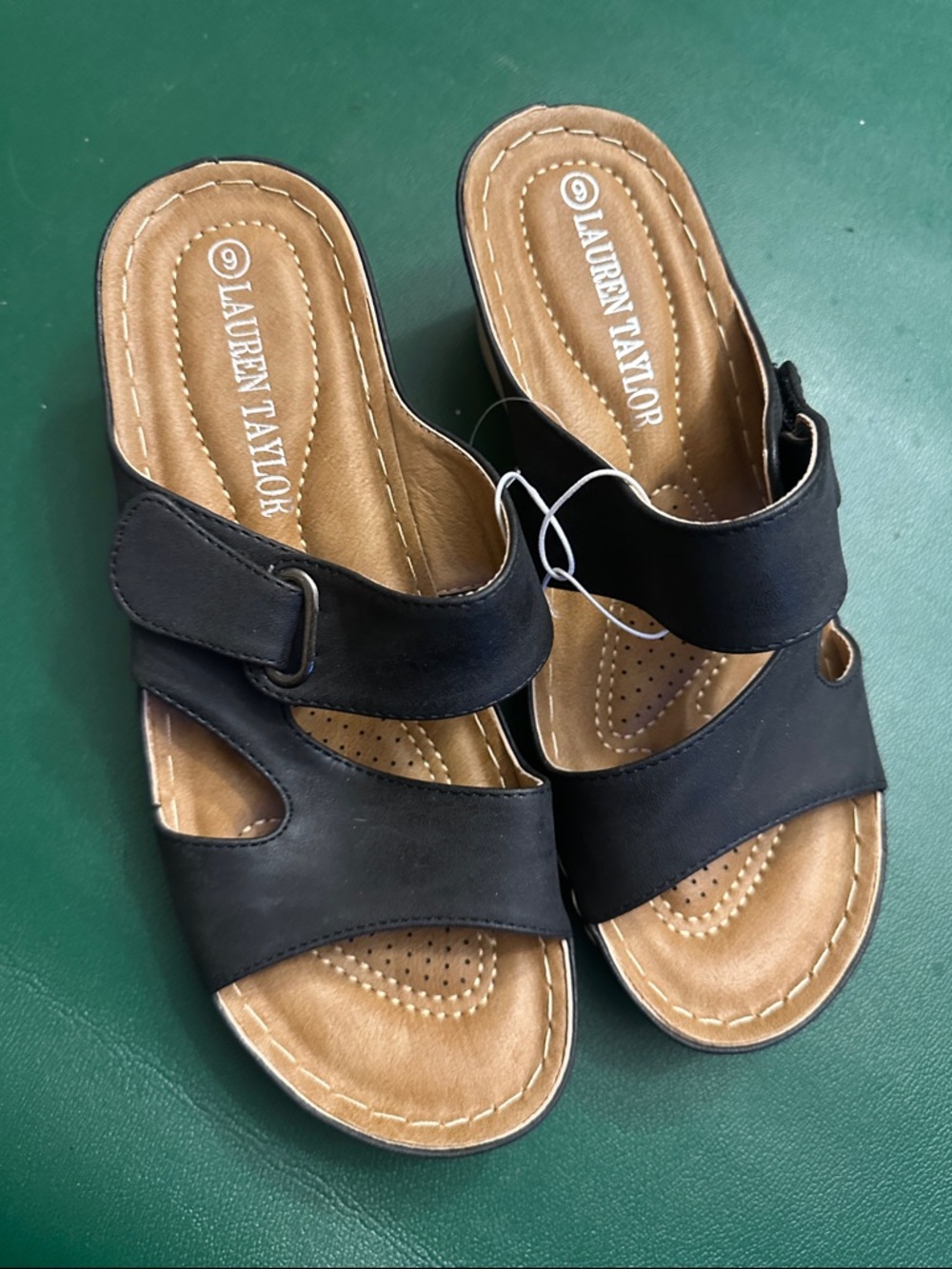 Lauren James Black Slide Sandals with Buckle Detail